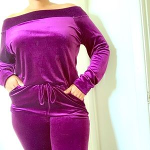 Purple Velour Jumpsuit! Dress-up or casual.